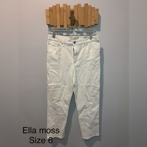 Ella Moss White High Waist Straight Jeans